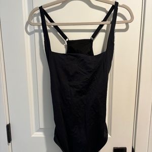 L.L. Bean - Women's New Currents Swimwear, Squareneck Tanksuit, black size 18
